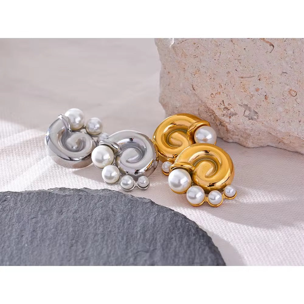 Pearl Conch Earrings