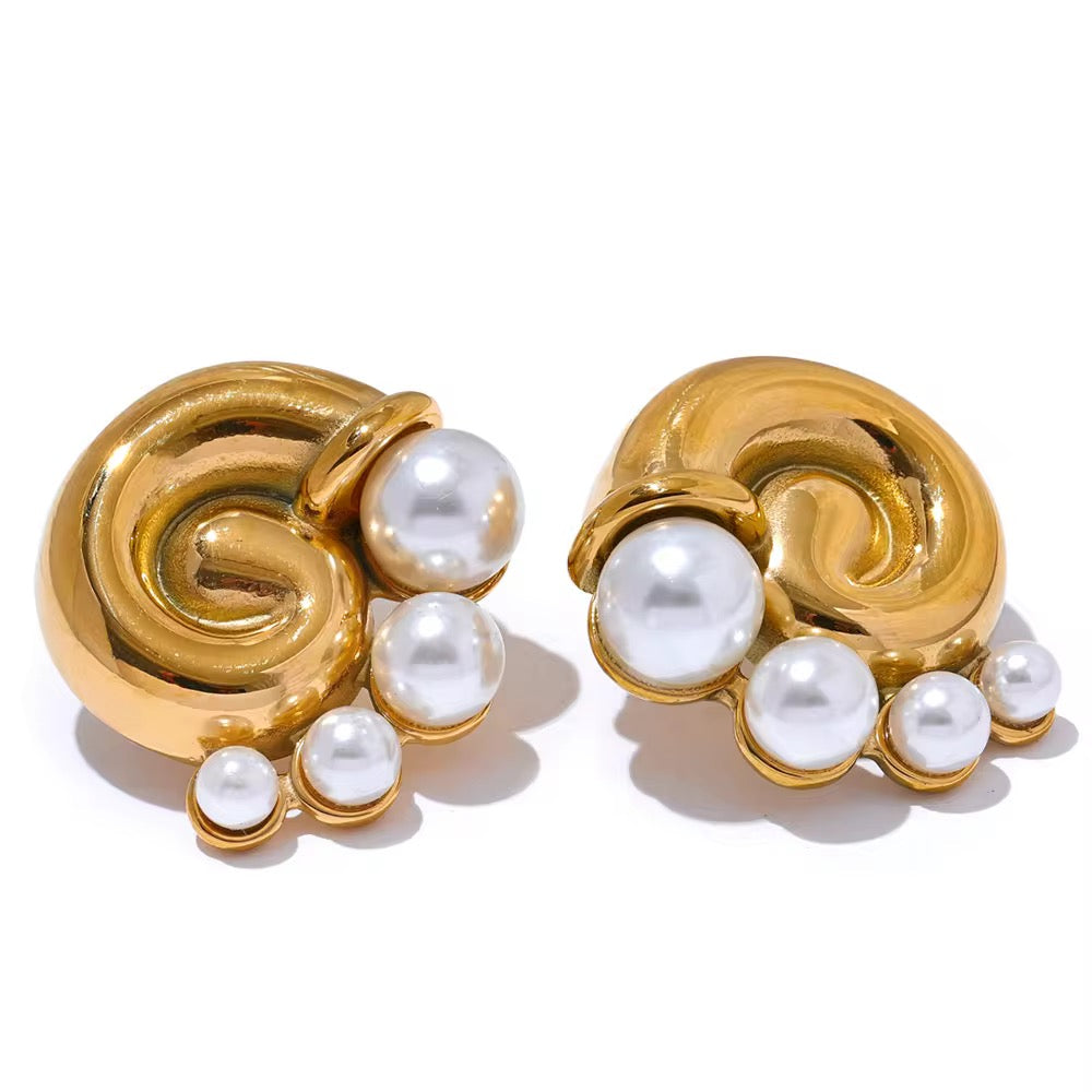 Pearl Conch Earrings
