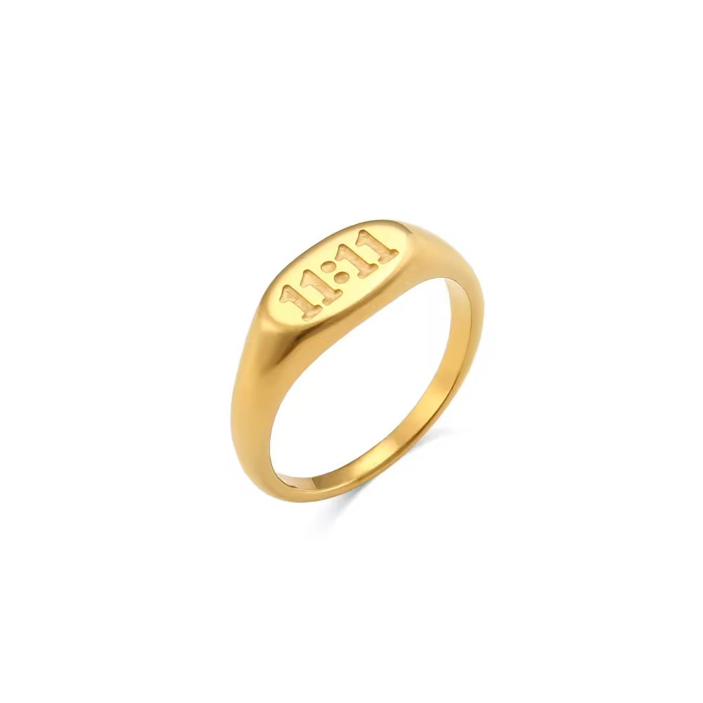 18K 11:11 Angel Number Ring